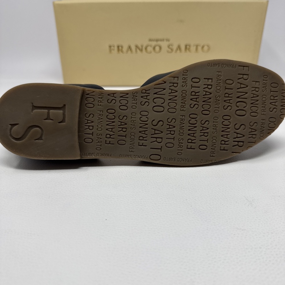 Franco Sarto Comfortable Flats Black Soft Leather Open Toe Slip On Shoes, 5.5M - Picture 12 of 16